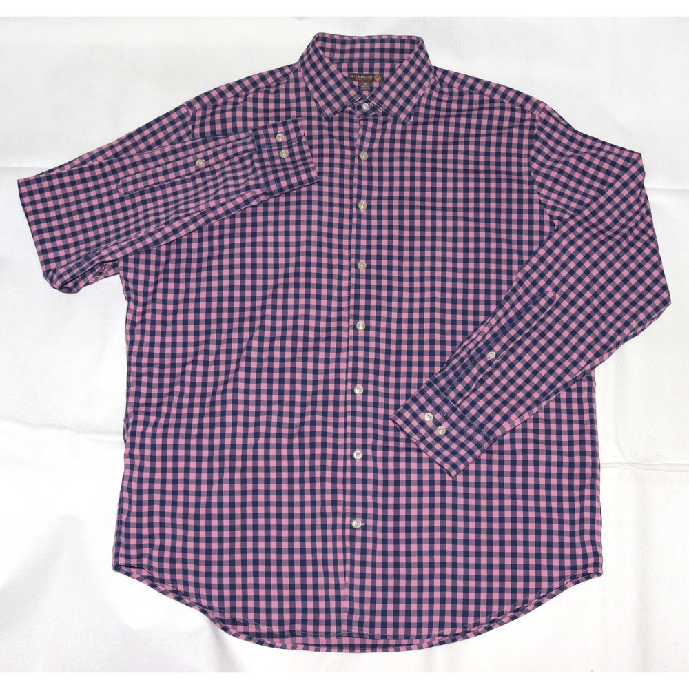 Peter Millar Summer Comfort Performance Mens Long Sleeve Button Up Shirt Size XL
